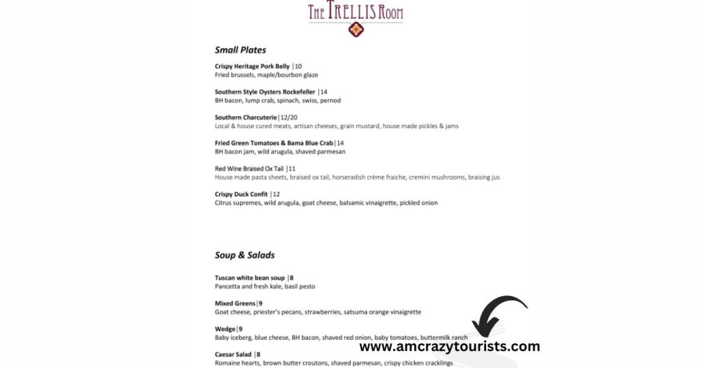 Trellis Menu Restaurant With Prices