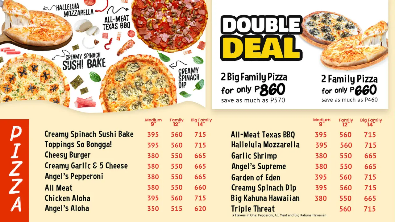 Angel's Pizza Menu Price