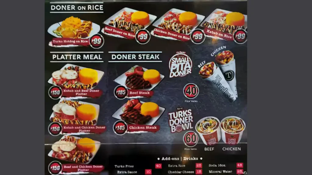 Delicious Rice Meals Turks Menu