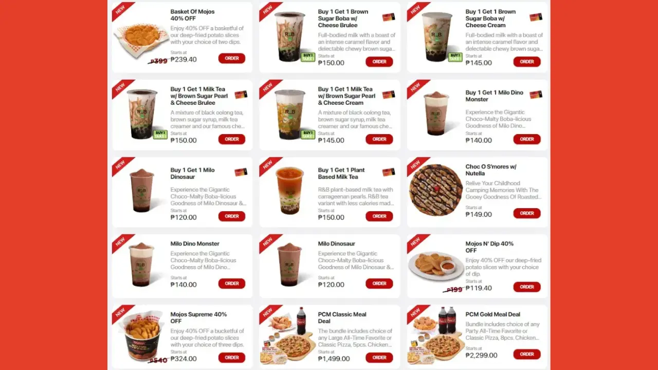 Desserts and Beverages Shakey's Menu Price