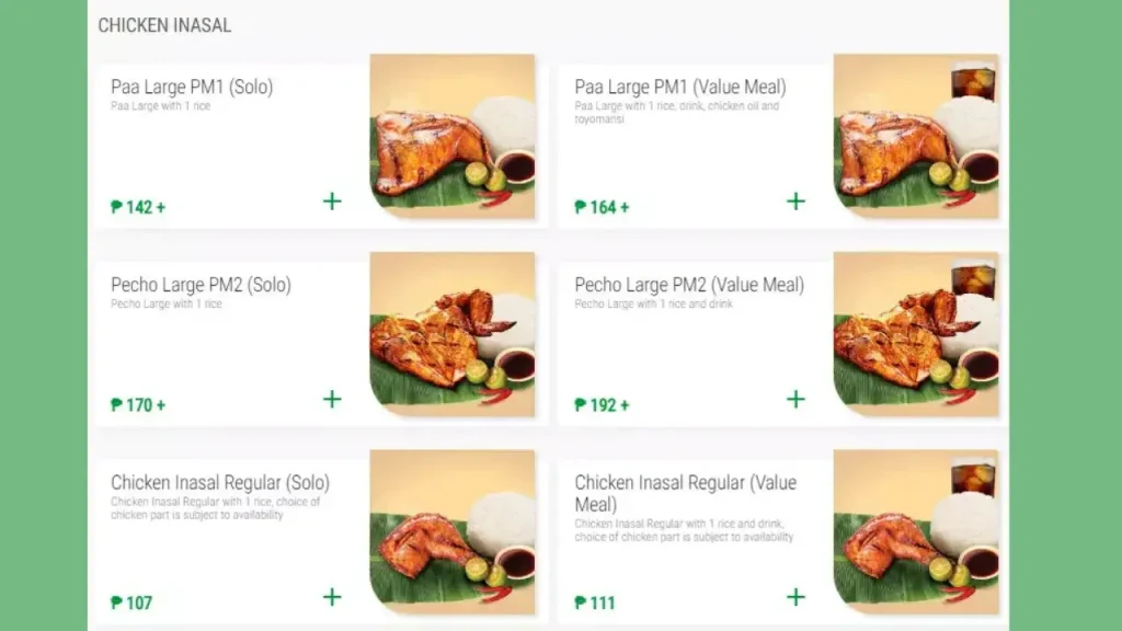 Famous Chicken Inasal Mang Inasal menu price 2024