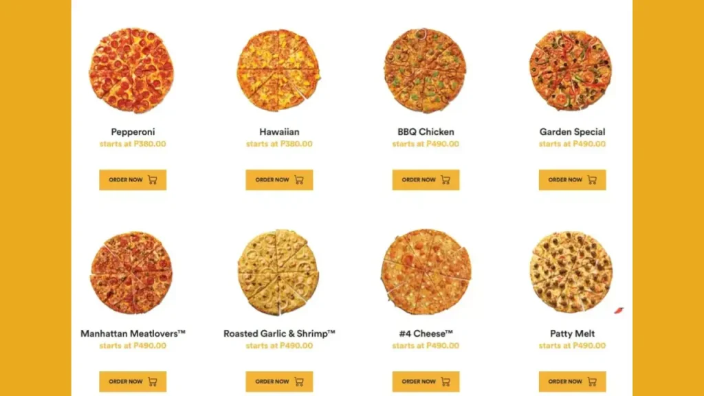 Pizza Yellow Cab Menu Prices And Sizes